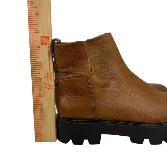 Franco Sarto Billie Lug Sole Leather Boots Ankle Platform Bootie Brown Size 6 - Picture 14 of 16